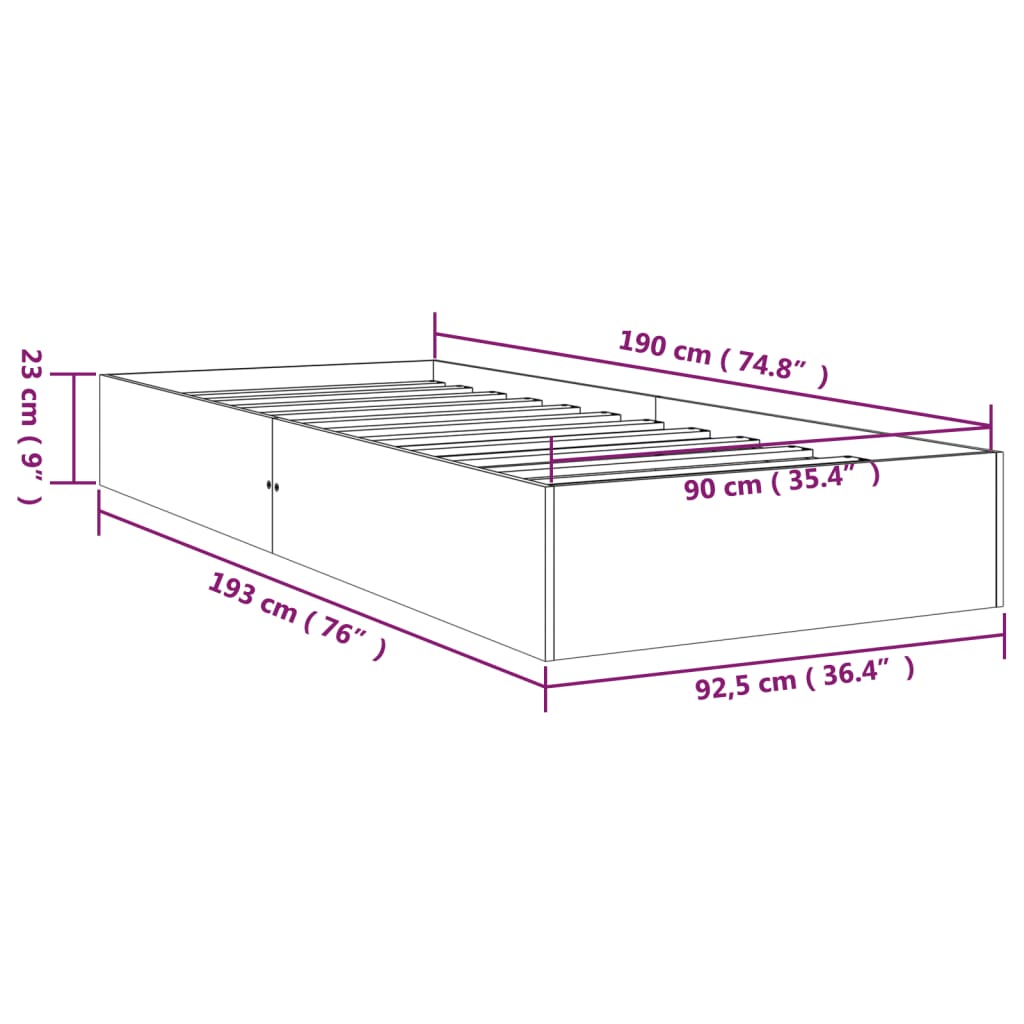 Bed Frame Without Mattress Solid Wood Single Single