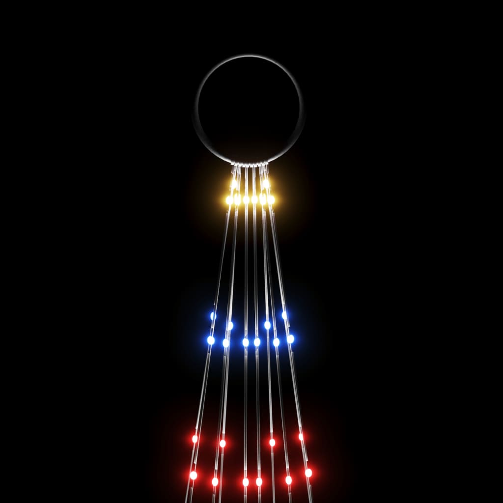 343525  Christmas Tree On Flagpole Colourful 310 Leds 300 Cm