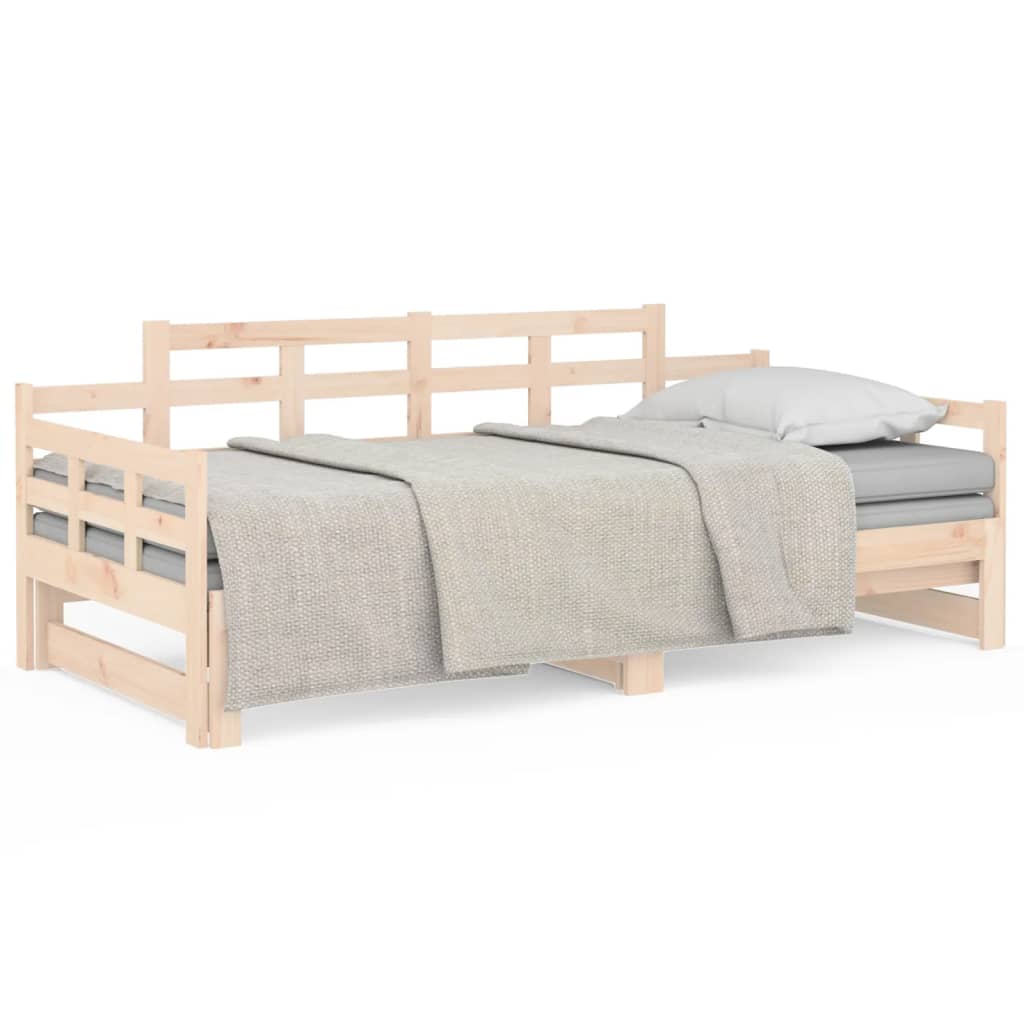 Pull-Out Day Bed Without Mattress Solid Wood Pine 2X Cm