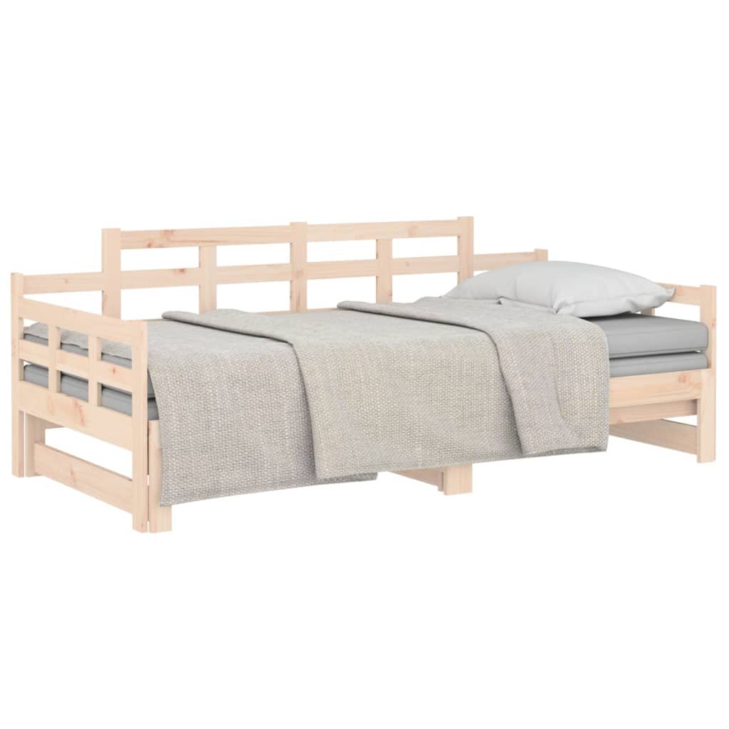 Pull-Out Day Bed Without Mattress Solid Wood Pine 2X Cm