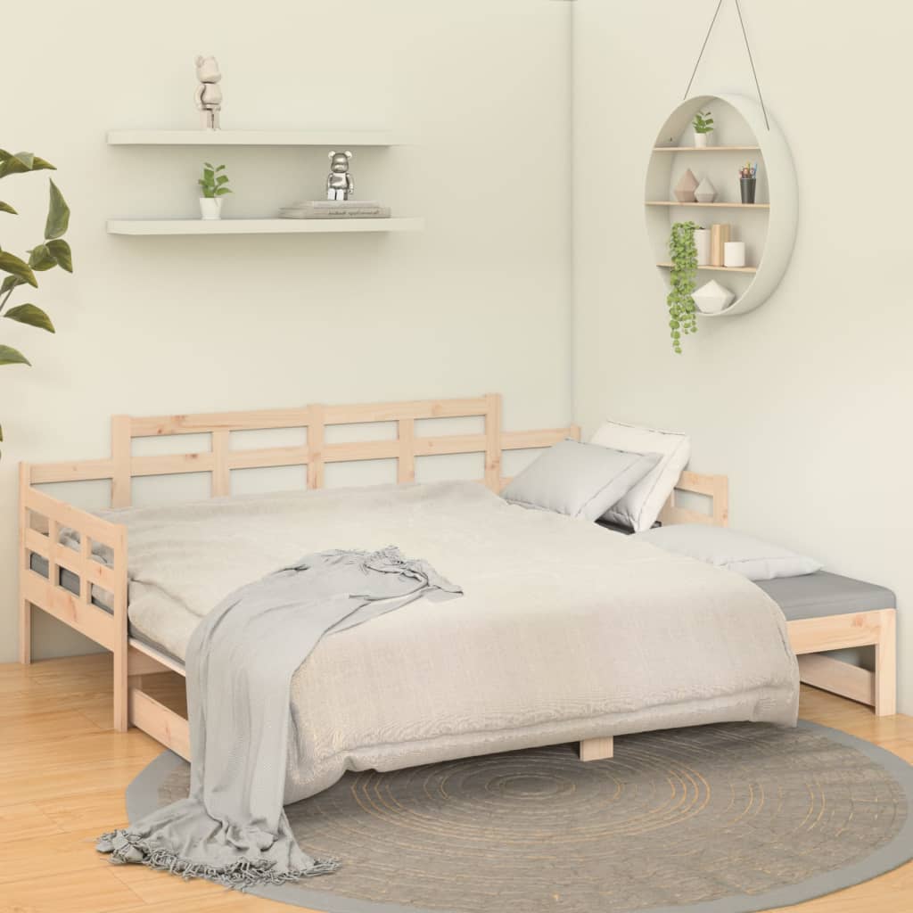 Pull-Out Day Bed Without Mattress Solid Wood Pine 2X Cm