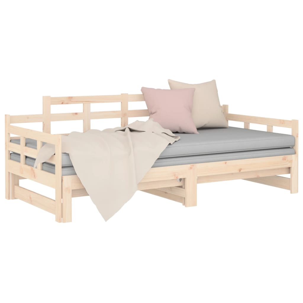 Pull-Out Day Bed Without Mattress Solid Wood Pine 2X Cm