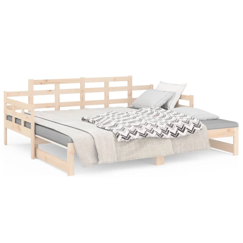 Pull-Out Day Bed Without Mattress Solid Wood Pine 2X Cm