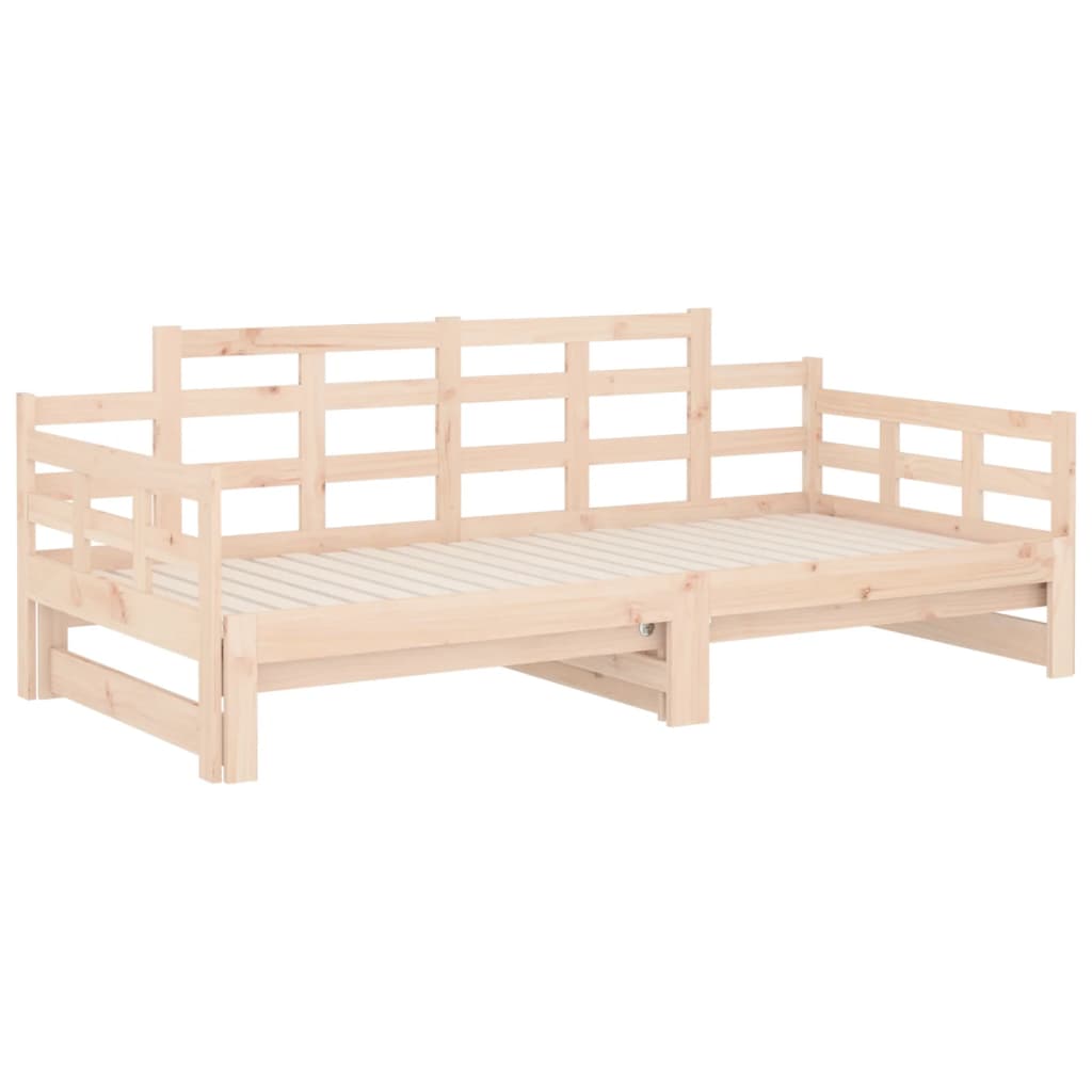 Pull-Out Day Bed Without Mattress Solid Wood Pine 2X Cm