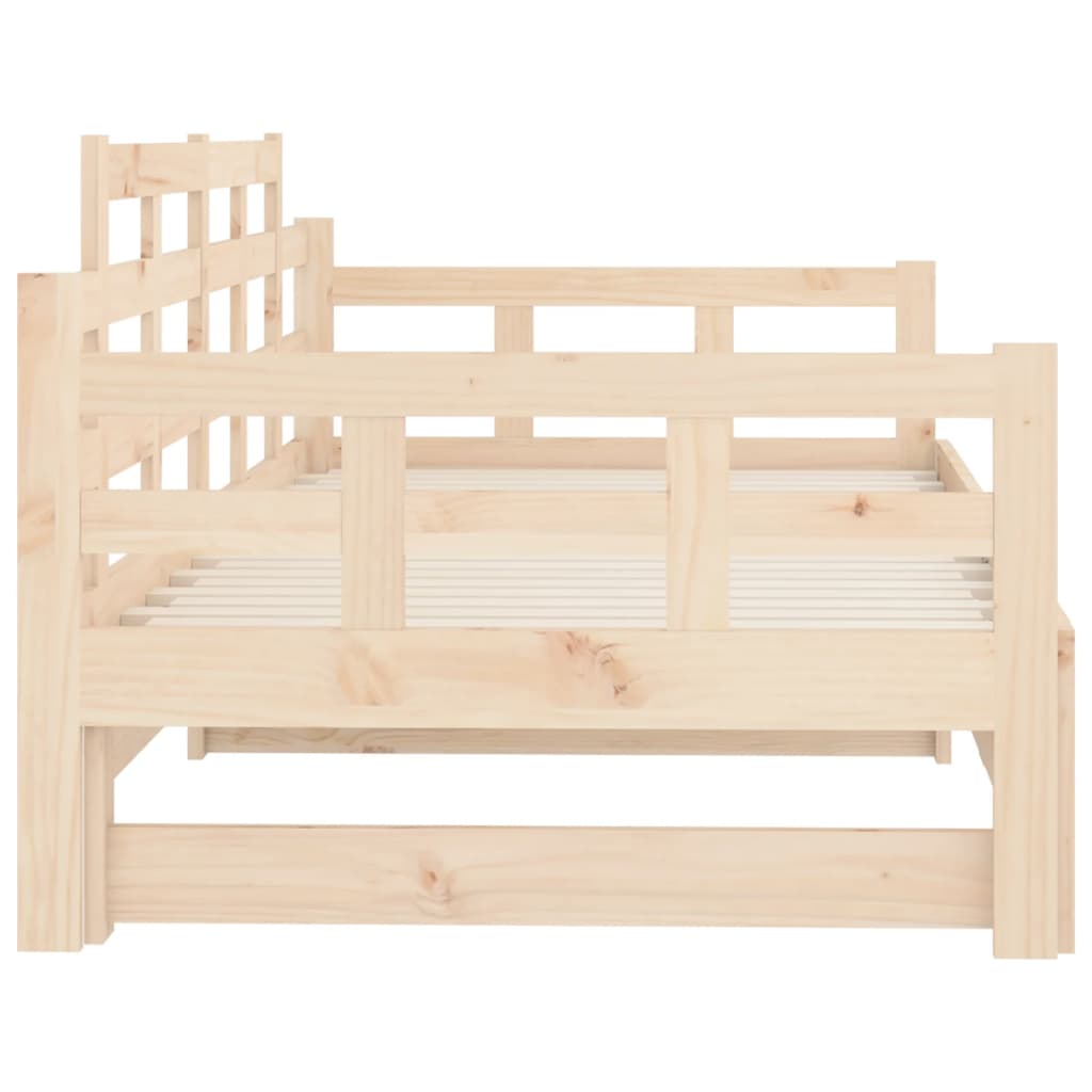 Pull-Out Day Bed Without Mattress Solid Wood Pine 2X Cm
