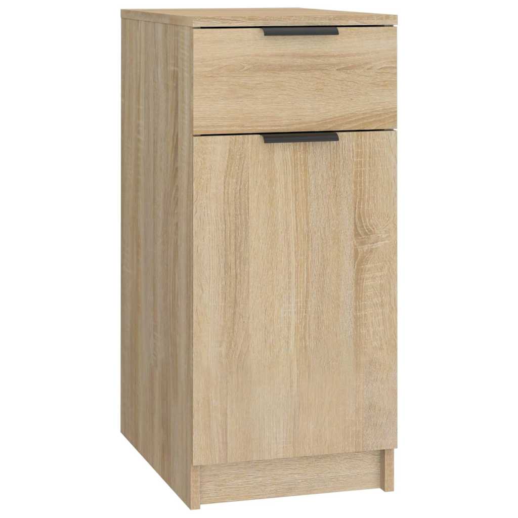 Storage Cabinet Engineered Wood Desk Office Cupboard 33.5X50X75Cm Smoked Oak 33.