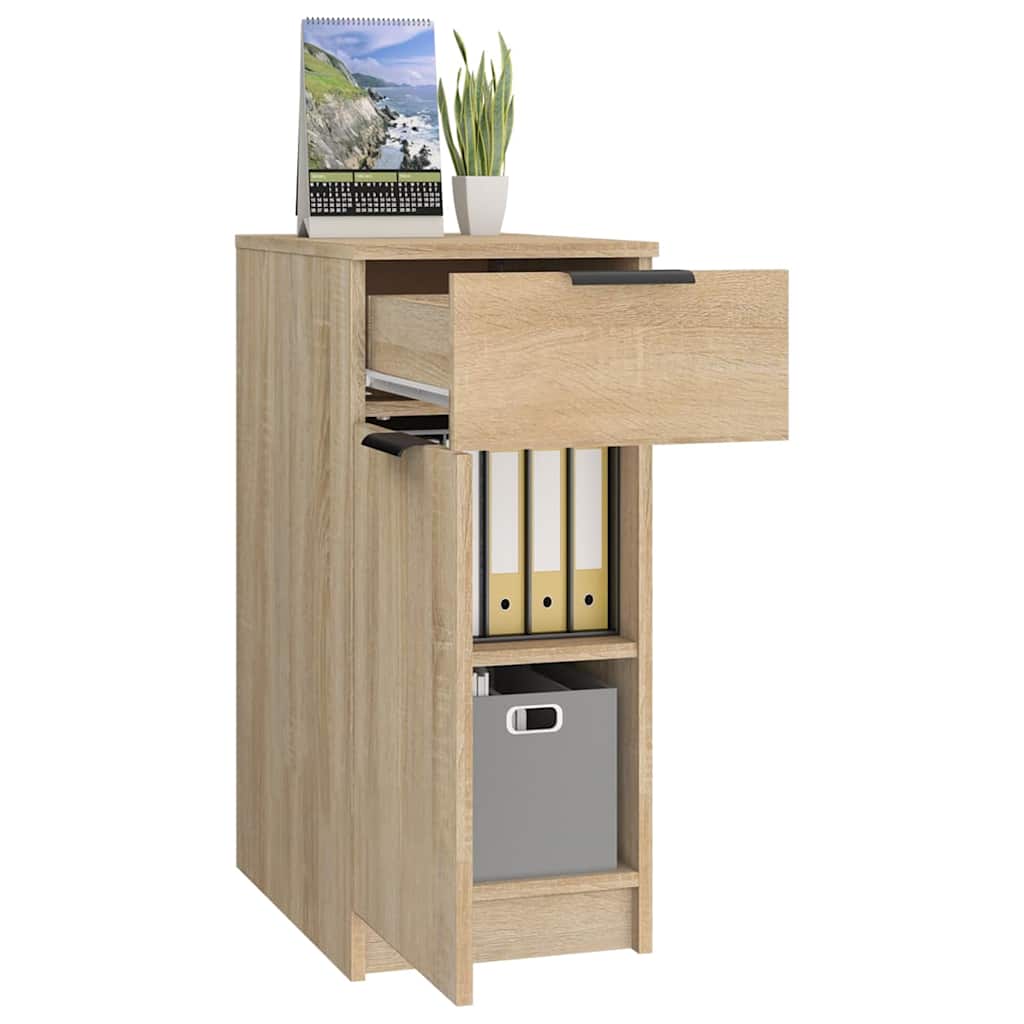 Storage Cabinet Engineered Wood Desk Office Cupboard 33.5X50X75Cm Smoked Oak 33.