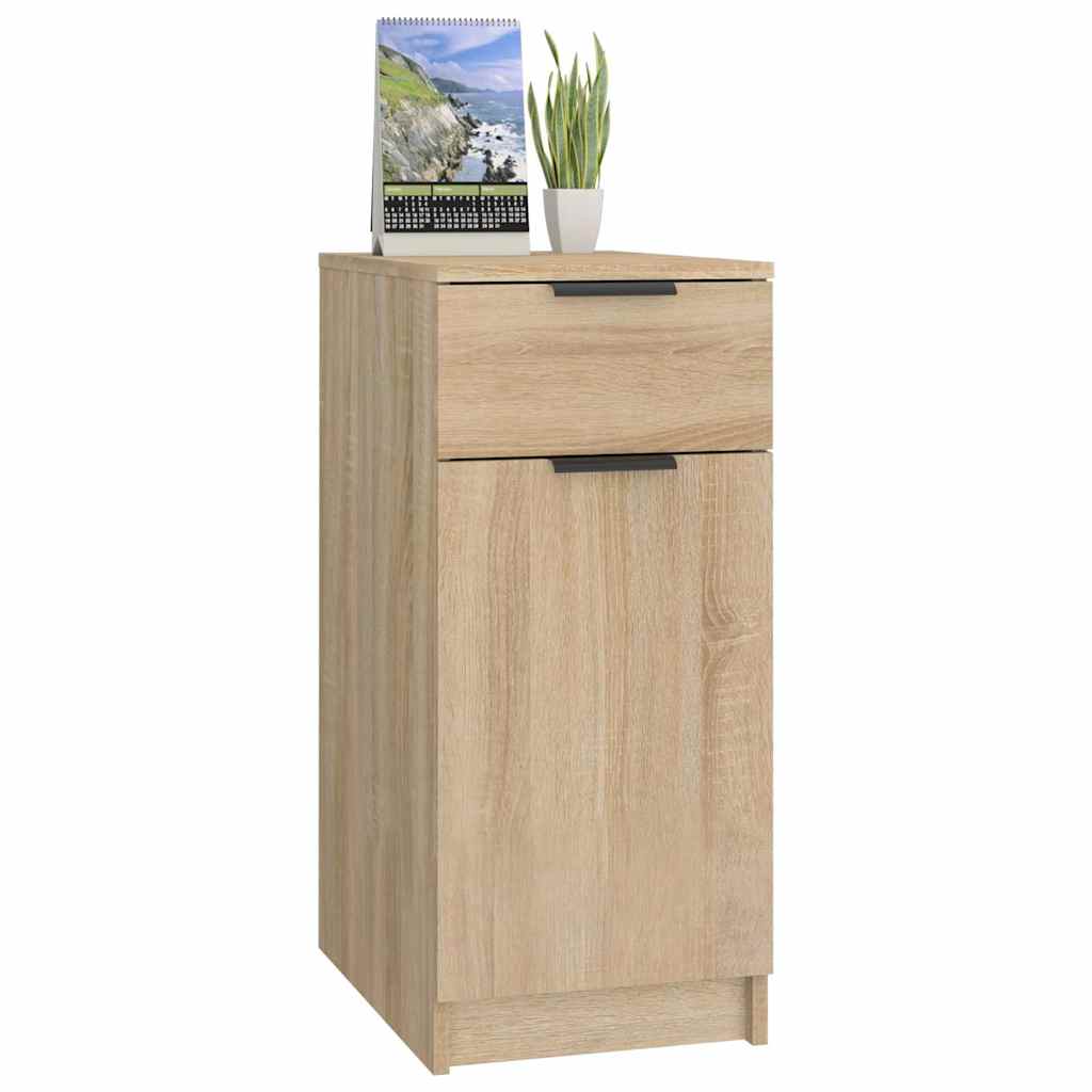 Storage Cabinet Engineered Wood Desk Office Cupboard 33.5X50X75Cm Smoked Oak 33.