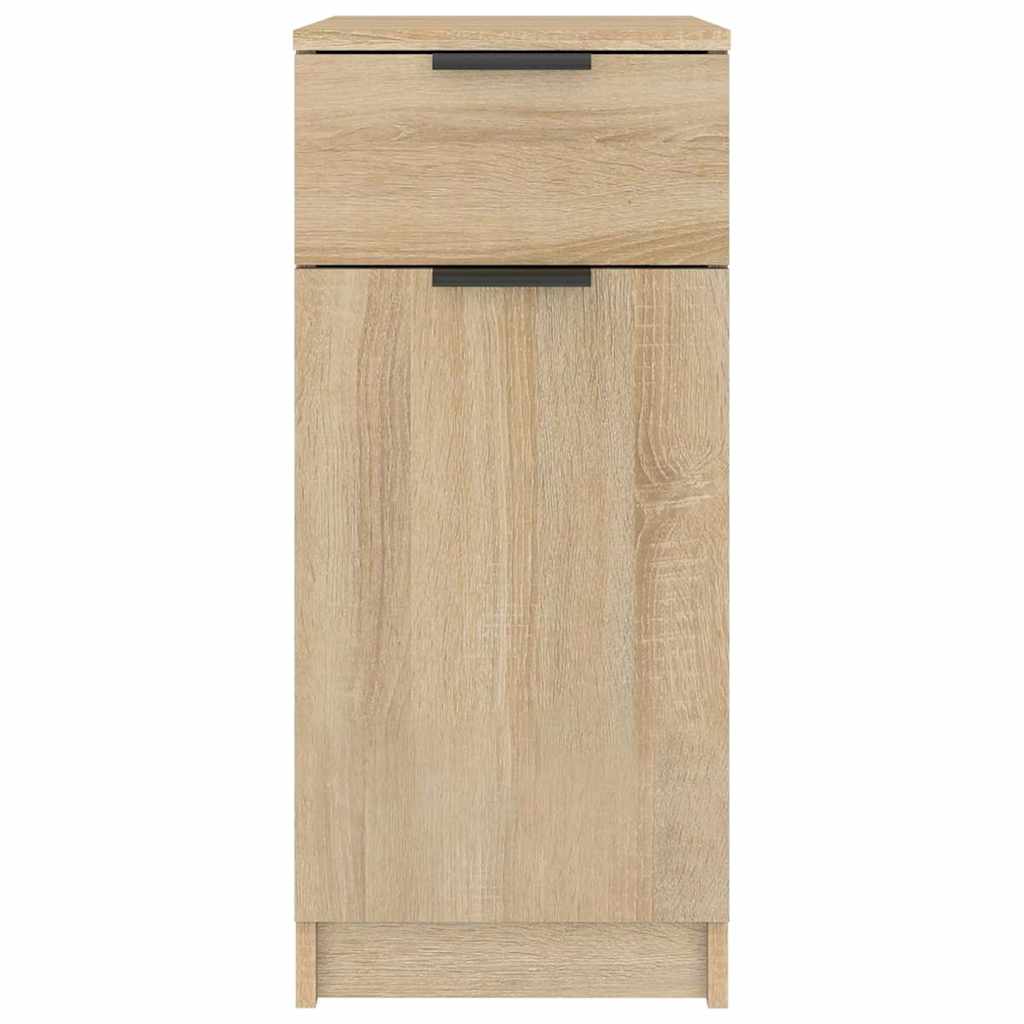 Storage Cabinet Engineered Wood Desk Office Cupboard 33.5X50X75Cm Smoked Oak 33.