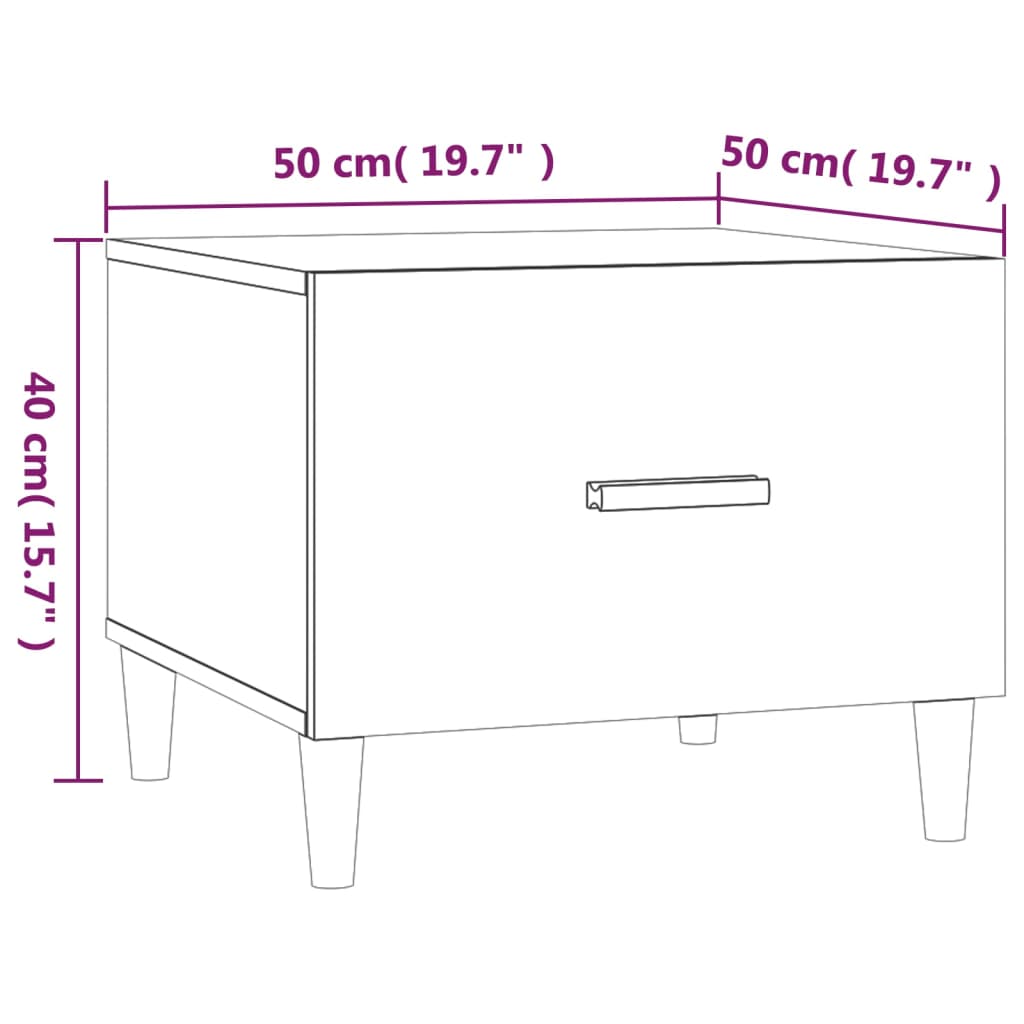 Coffee Tables 2 Pcs 50X50X40 Cm Engineered Wood