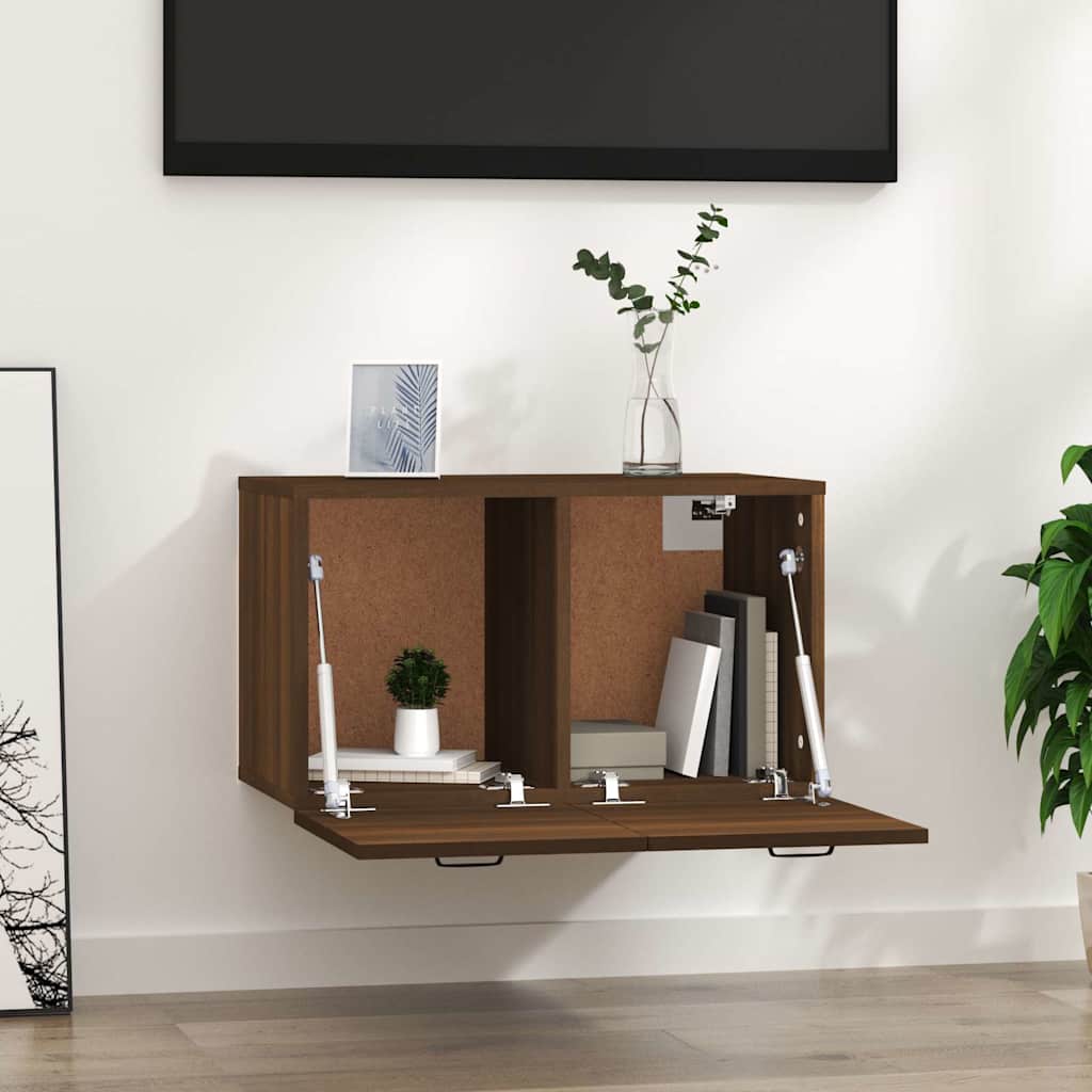 Storage Cabinet Sonoma Oak Wall 60x36.5x35cm Floating Cupboard Brown oak 60 cm
