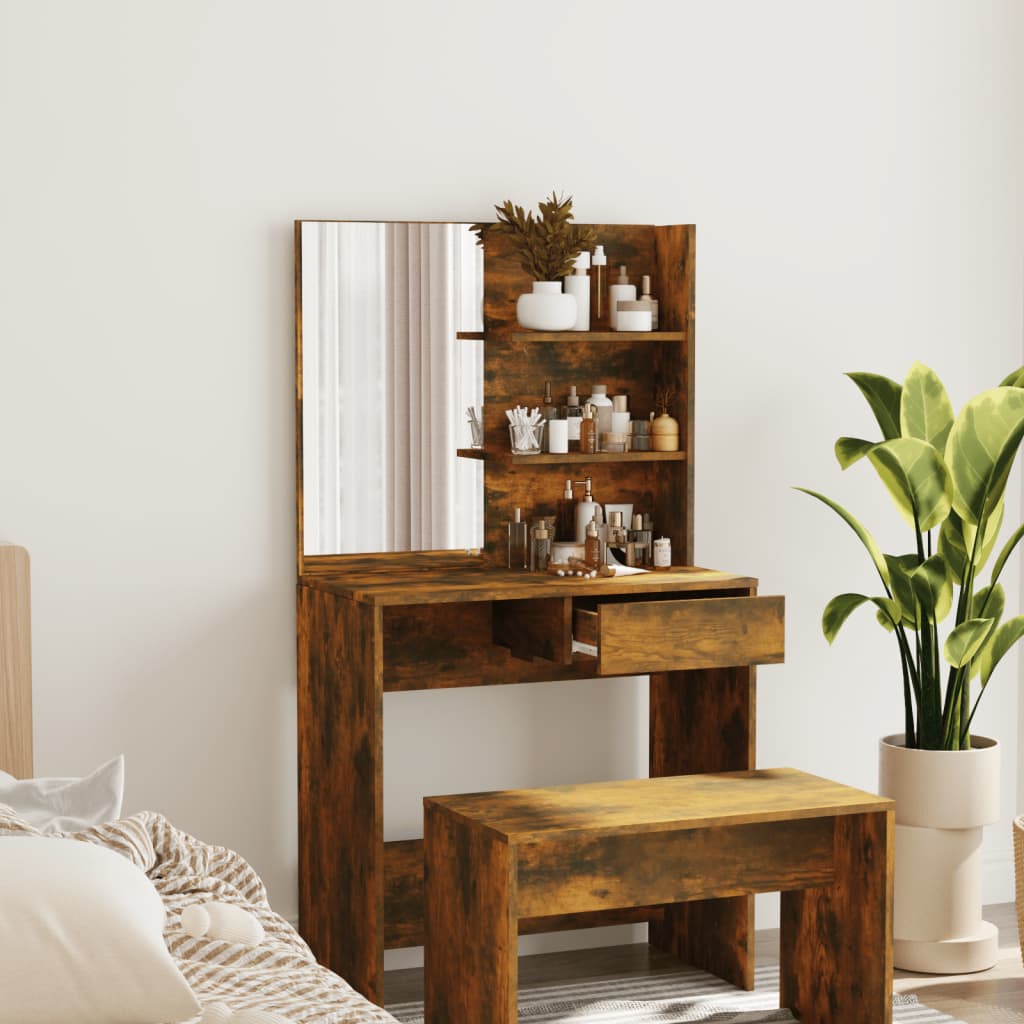 Dressing Table With Mirror 74.5X40X141 Cm