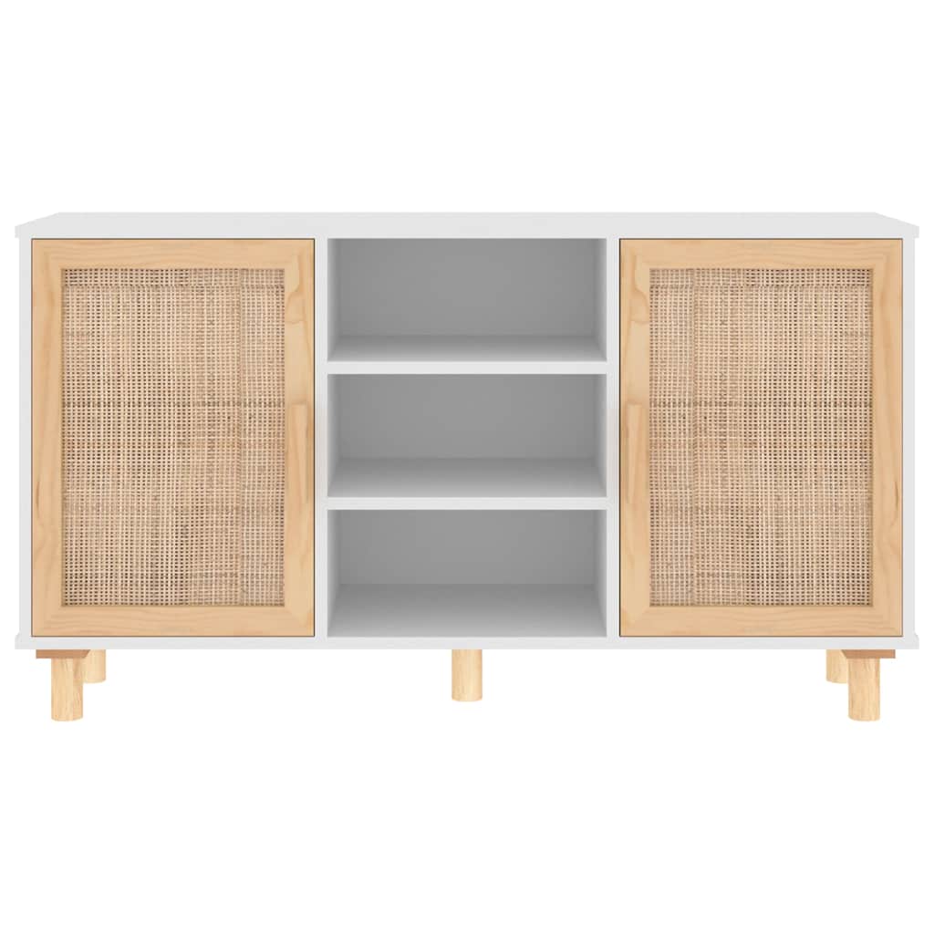 Sideboard Pine Natural Rattan Cabinet Buffet Storage Cupboard 105cm brown black