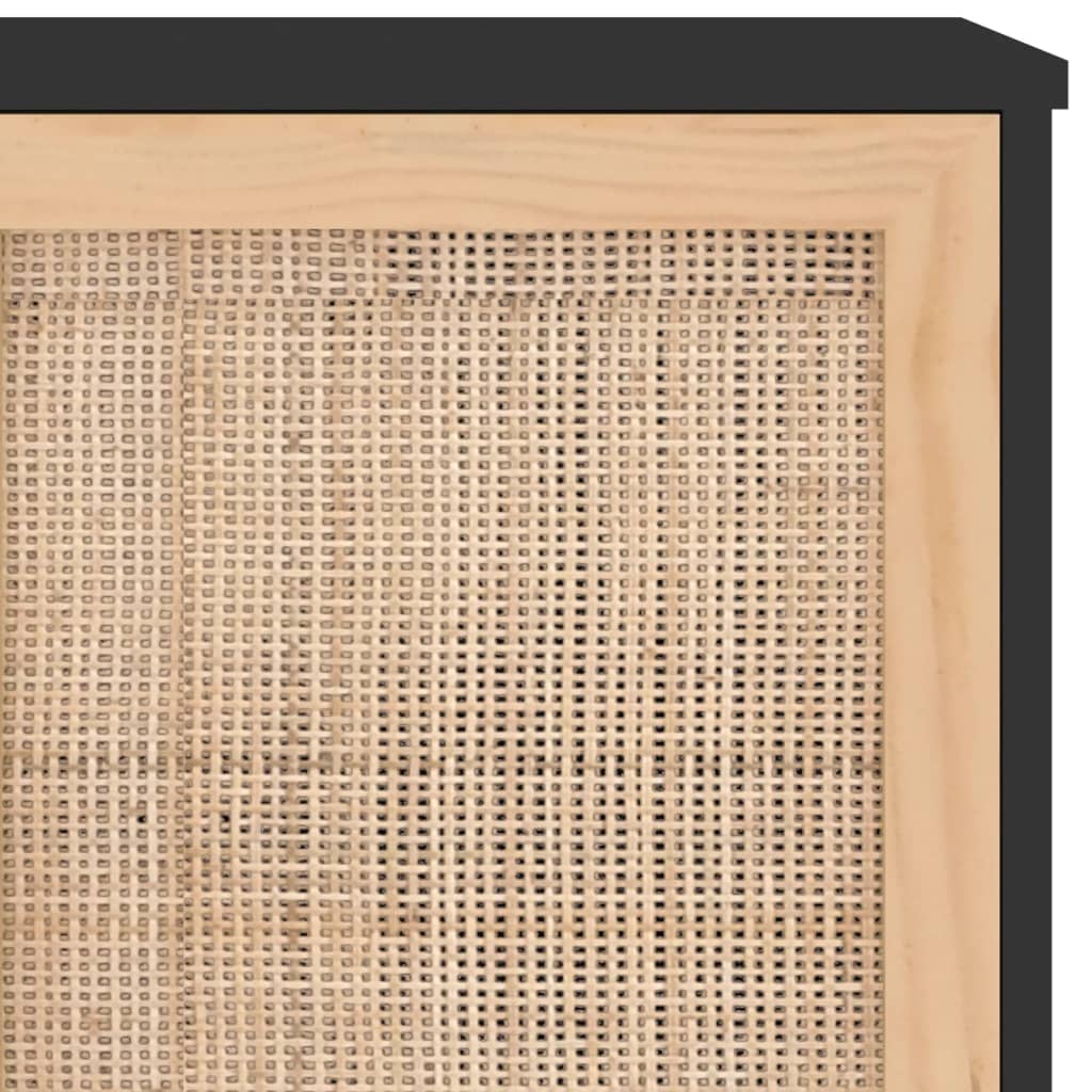 Sideboard 105X30X60 Cm Solid Wood Pine And Natural Rattan