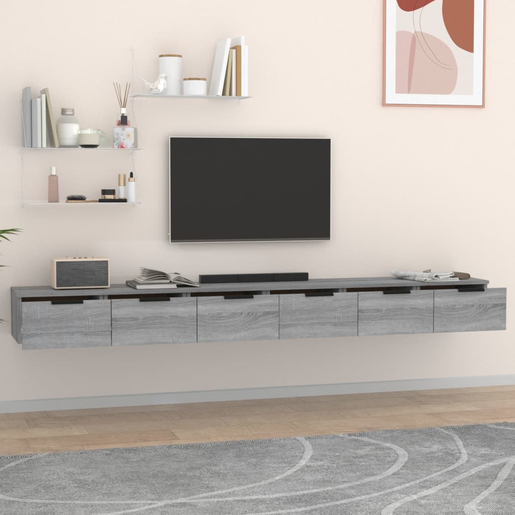 Wall Cabinets 2 Pcs 102X30X20 Cm Engineered Wood