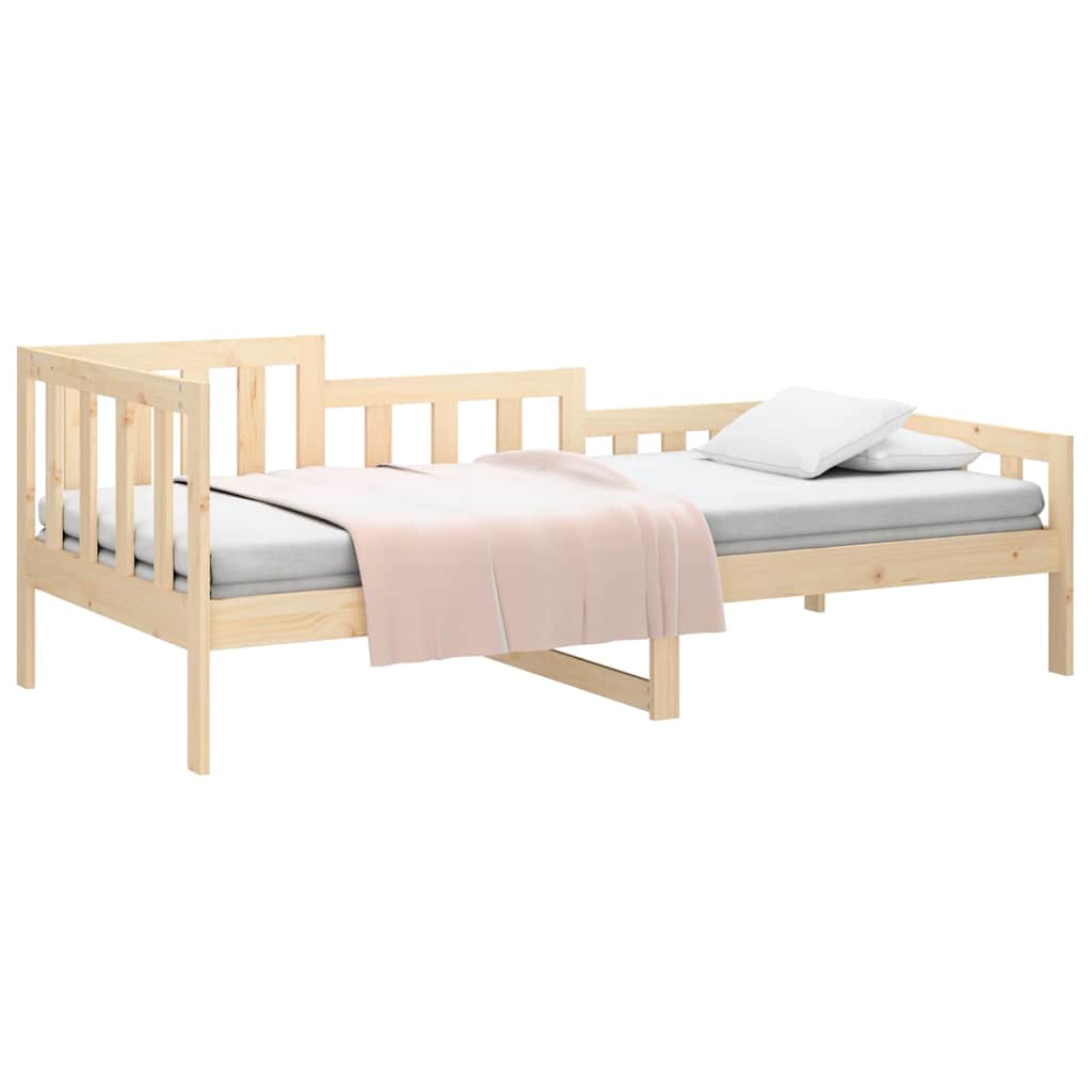 Bed Frame Solid Pine Day Single Wooden Guest No Mattress Natural White 203.5 Cm