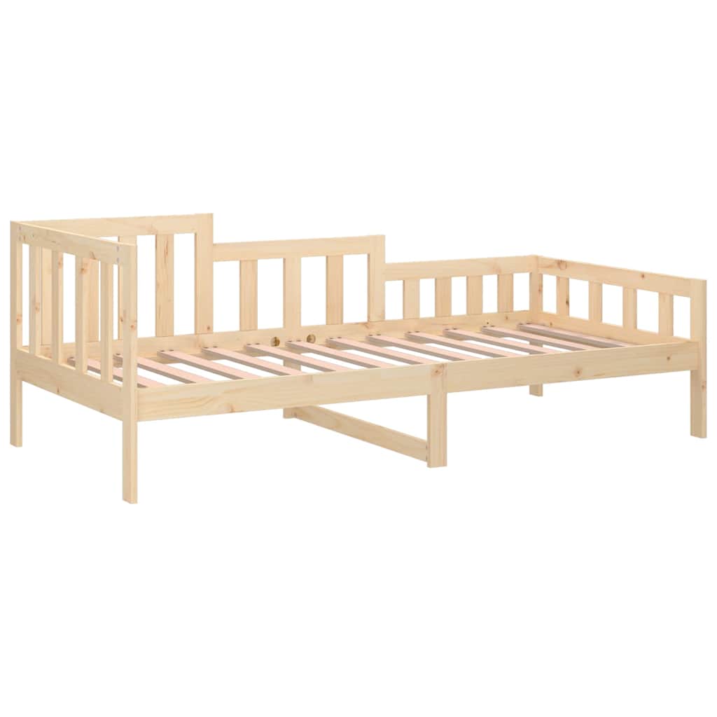 Bed Frame Solid Pine Day Single Wooden Guest No Mattress Natural White 203.5 Cm