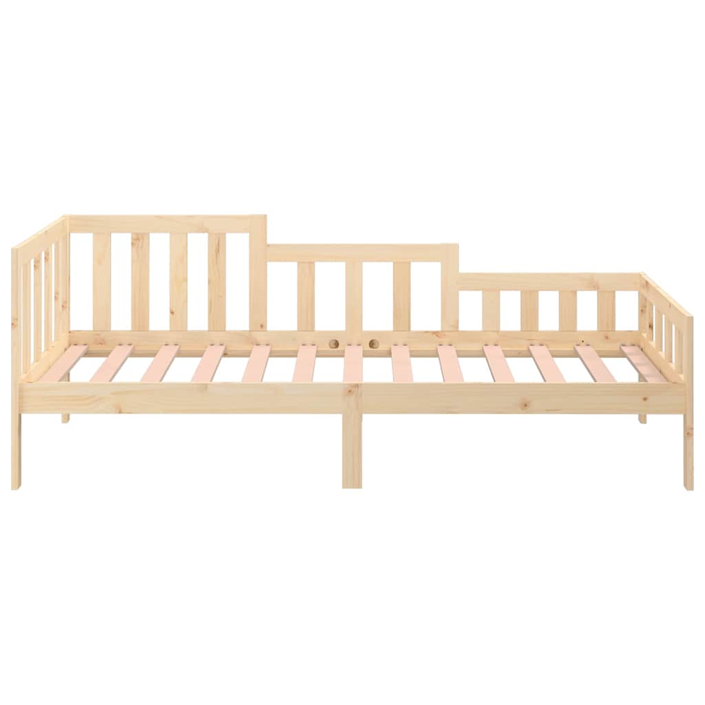 Bed Frame Solid Pine Day Single Wooden Guest No Mattress Natural White 203.5 Cm