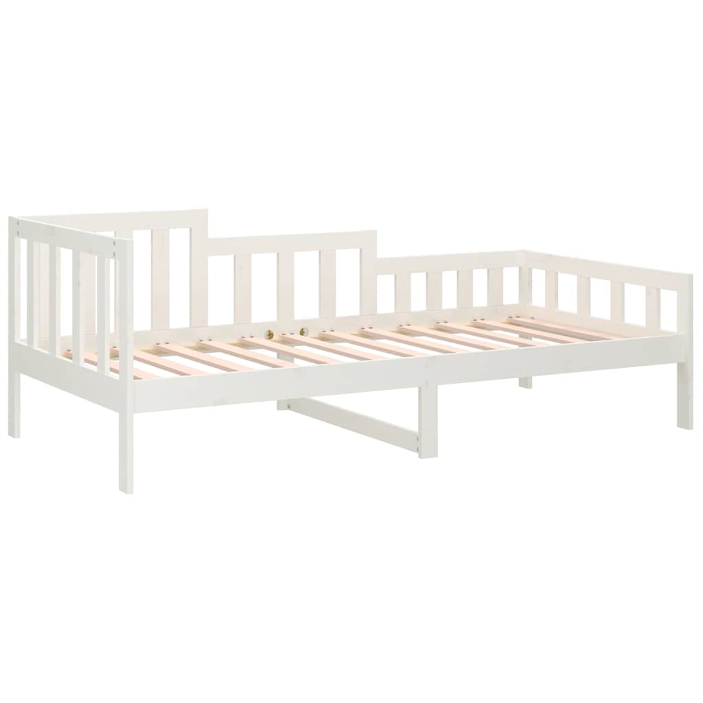 Bed Frame Solid Pine Day Single Wooden Guest No Mattress Natural White 203.5 Cm