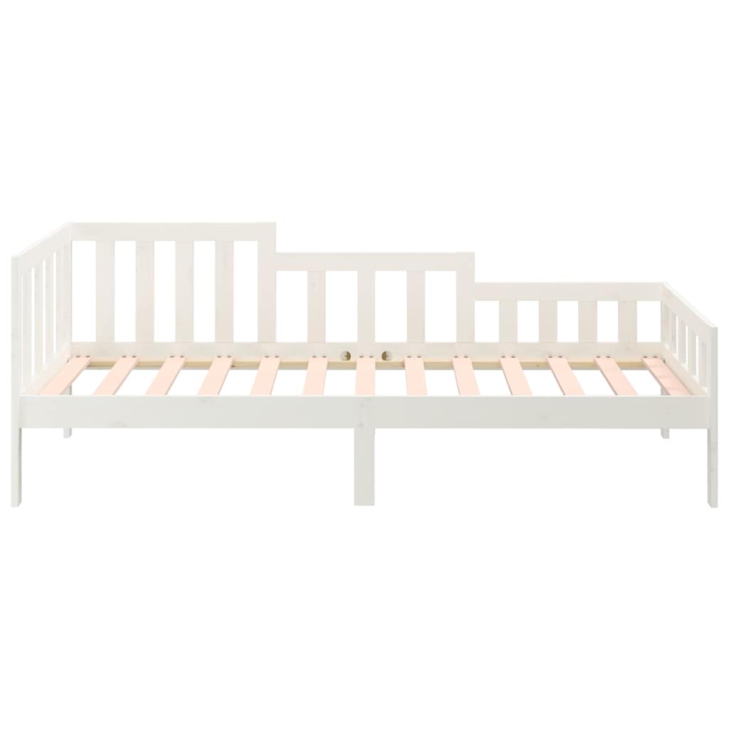 Bed Frame Solid Pine Day Single Wooden Guest No Mattress natural white 203.5 cm