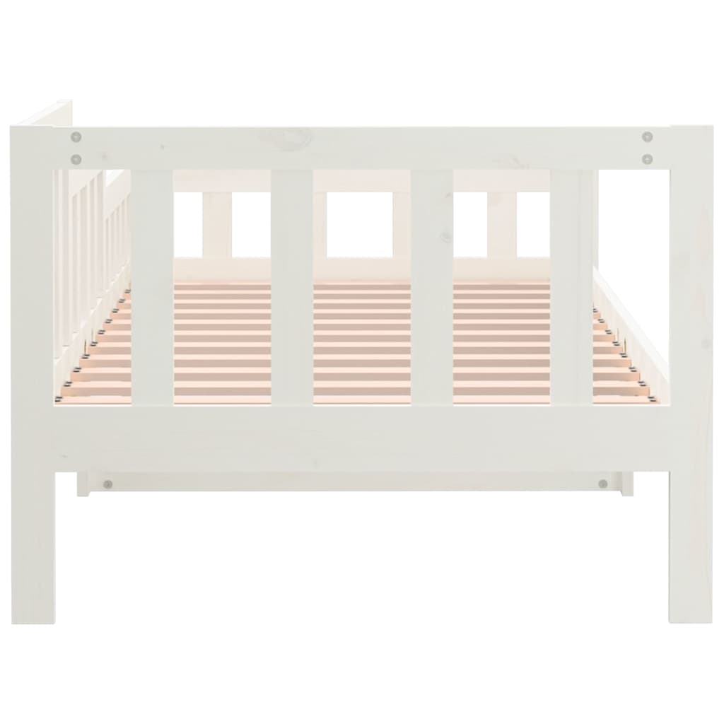 Bed Frame Solid Pine Day Single Wooden Guest No Mattress Natural White 203.5 Cm