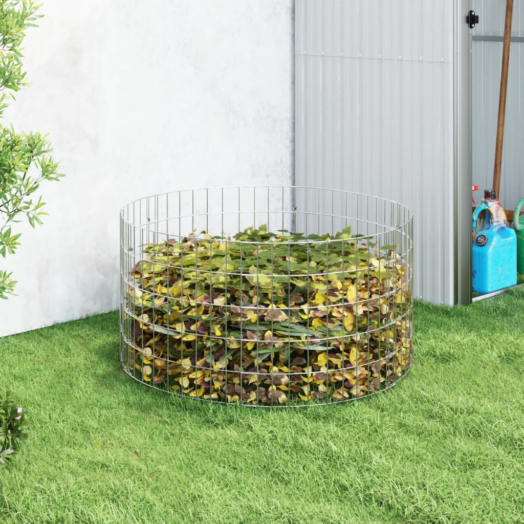 Garden Composter Ø100X50 Cm Galvanised Steel