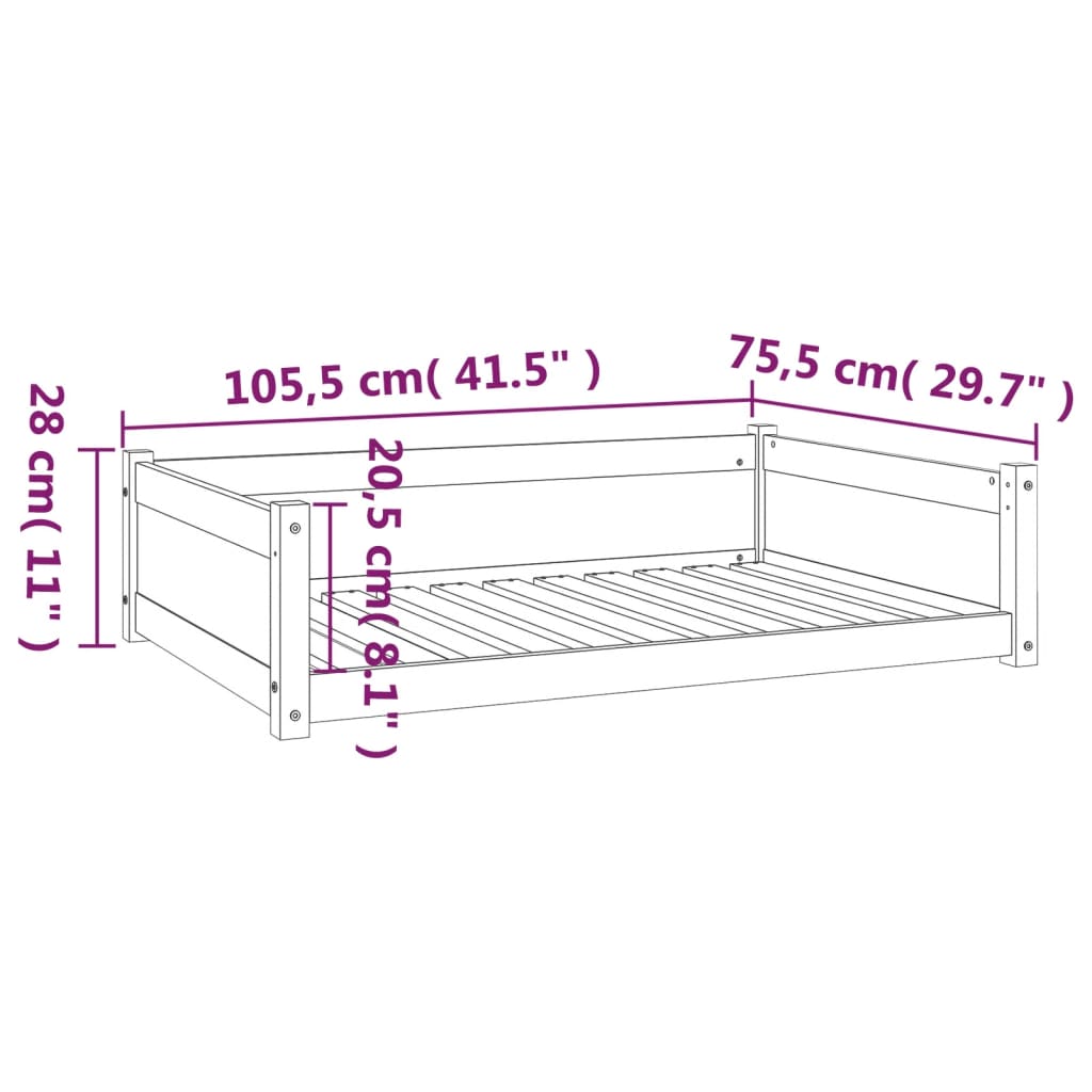 Dog Bed Solid Pine Wood