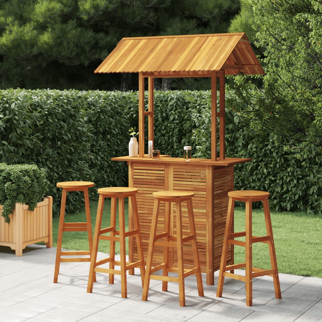 3 Piece Garden Bar Set Solid Wood Acacia