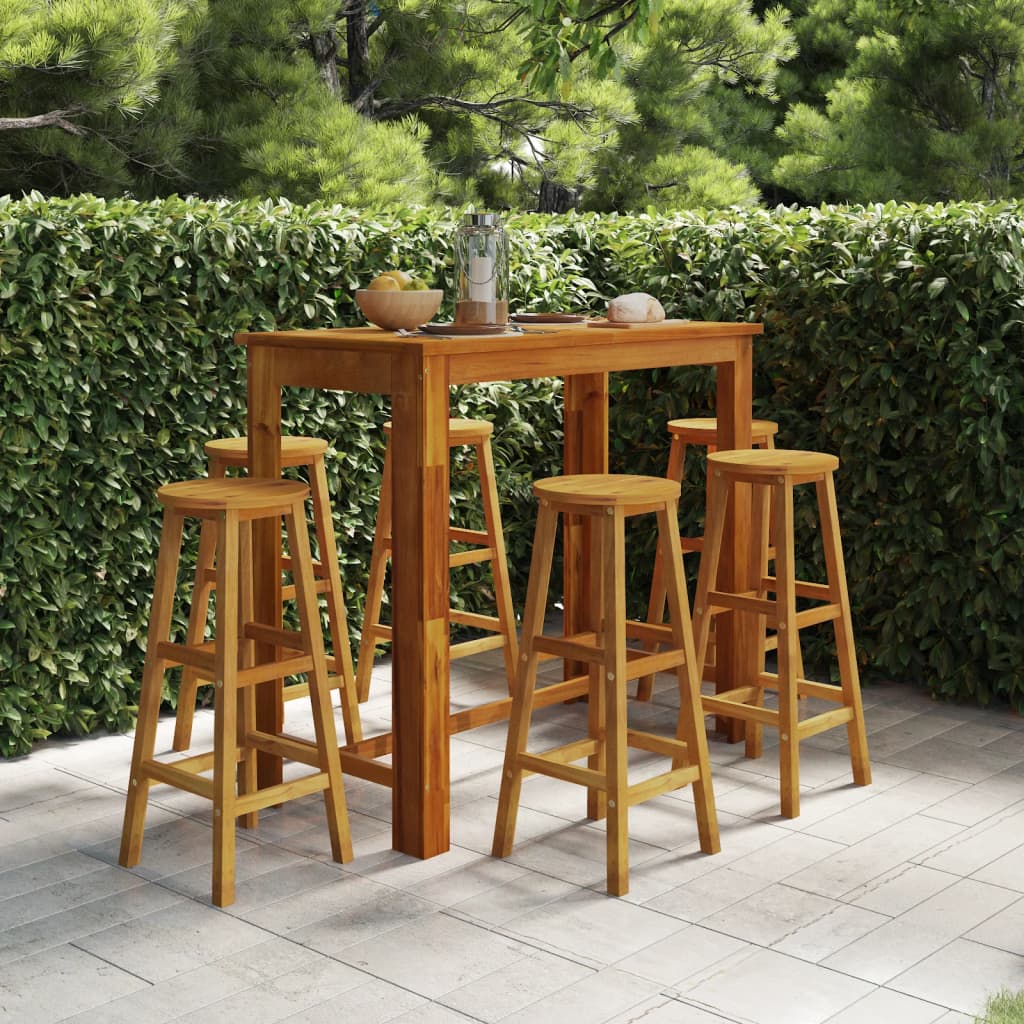 9 Piece Garden Bar Set Solid Wood Acacia