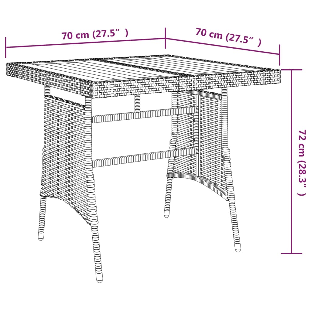 3 Piece Outdoor Dining Set Poly Rattan