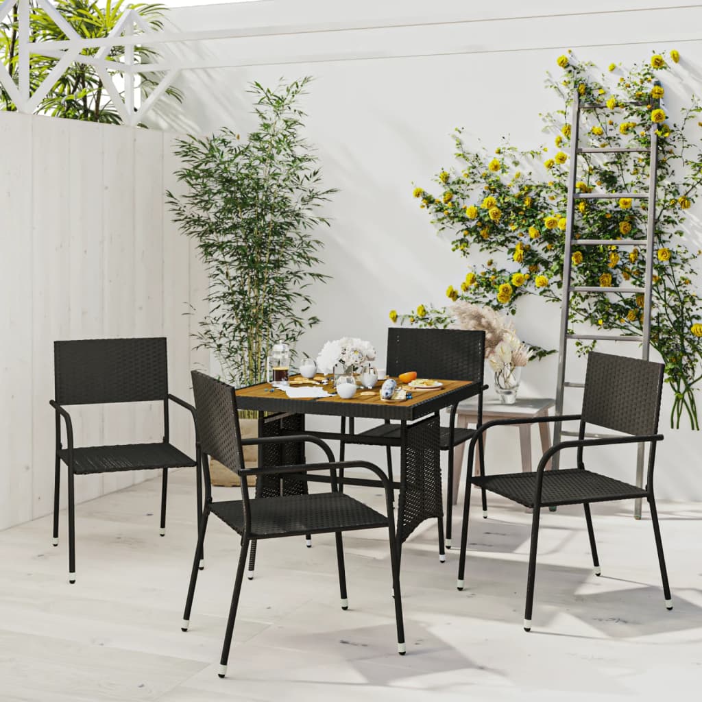 3 Piece Outdoor Dining Set Poly Rattan