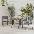 3 Piece Outdoor Dining Set Poly Rattan