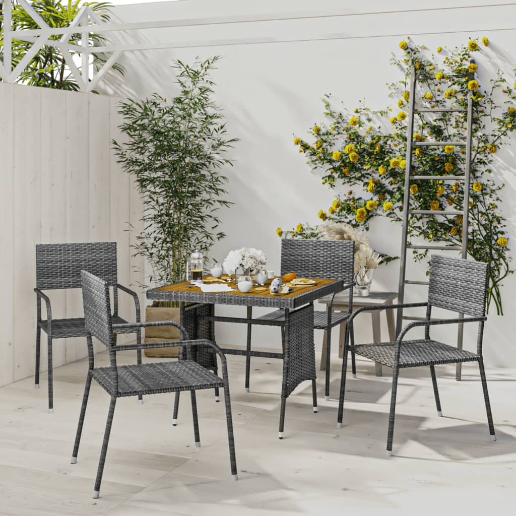 3 Piece Outdoor Dining Set Poly Rattan