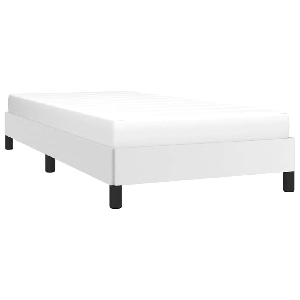 Bed Frame Without Mattress 90X190 Cm Single Faux Leather white black 5% cotton 1
