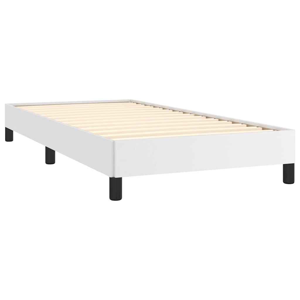 Bed Frame Without Mattress 90X190 Cm Single Faux Leather white black 5% cotton 1