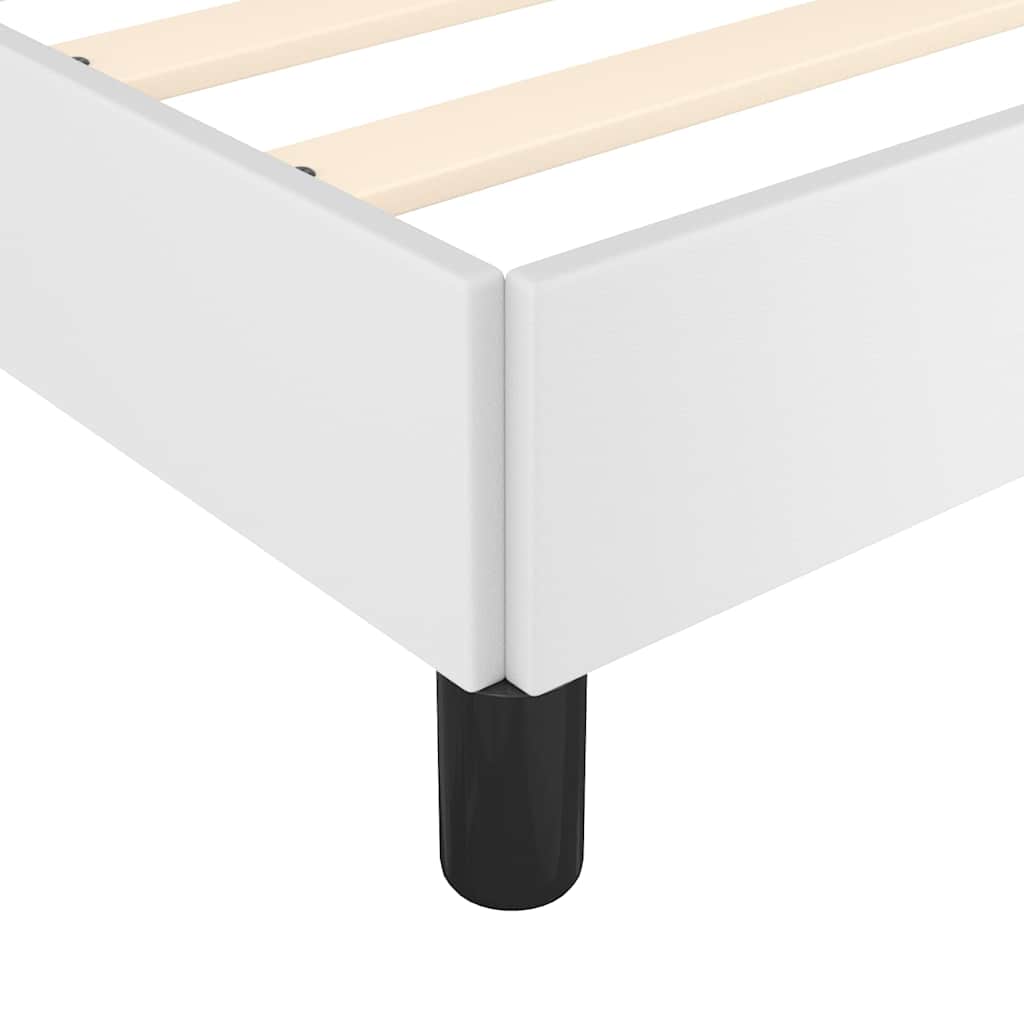 Bed Frame Without Mattress 90X190 Cm Single Faux Leather white black 5% cotton 1