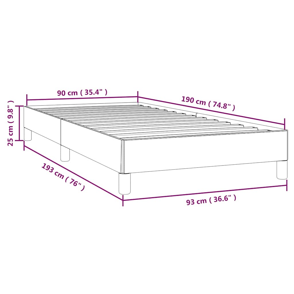 Bed Frame Without Mattress 90X190 Cm Single Faux Leather white black 5% cotton 1