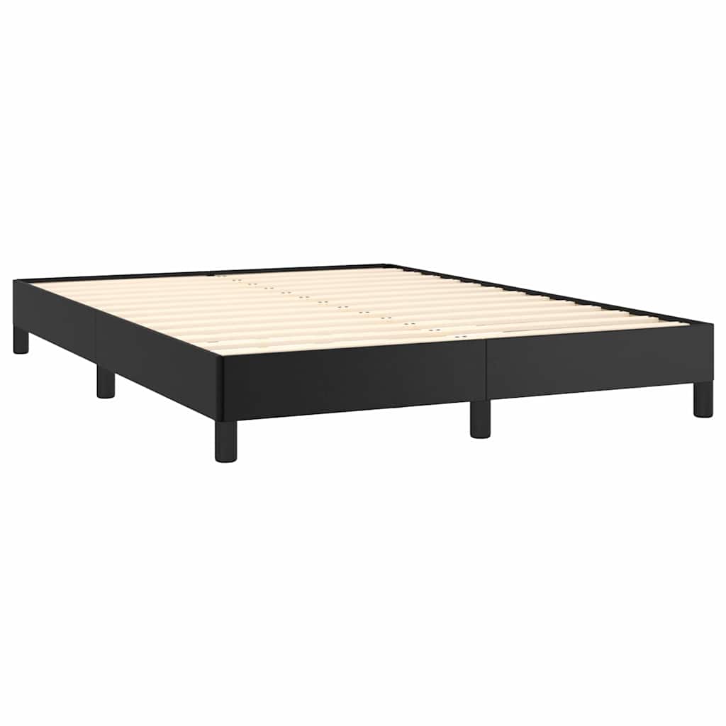 Bed Frame Without Mattress 90X190 Cm Single Faux Leather white black 5% cotton 1