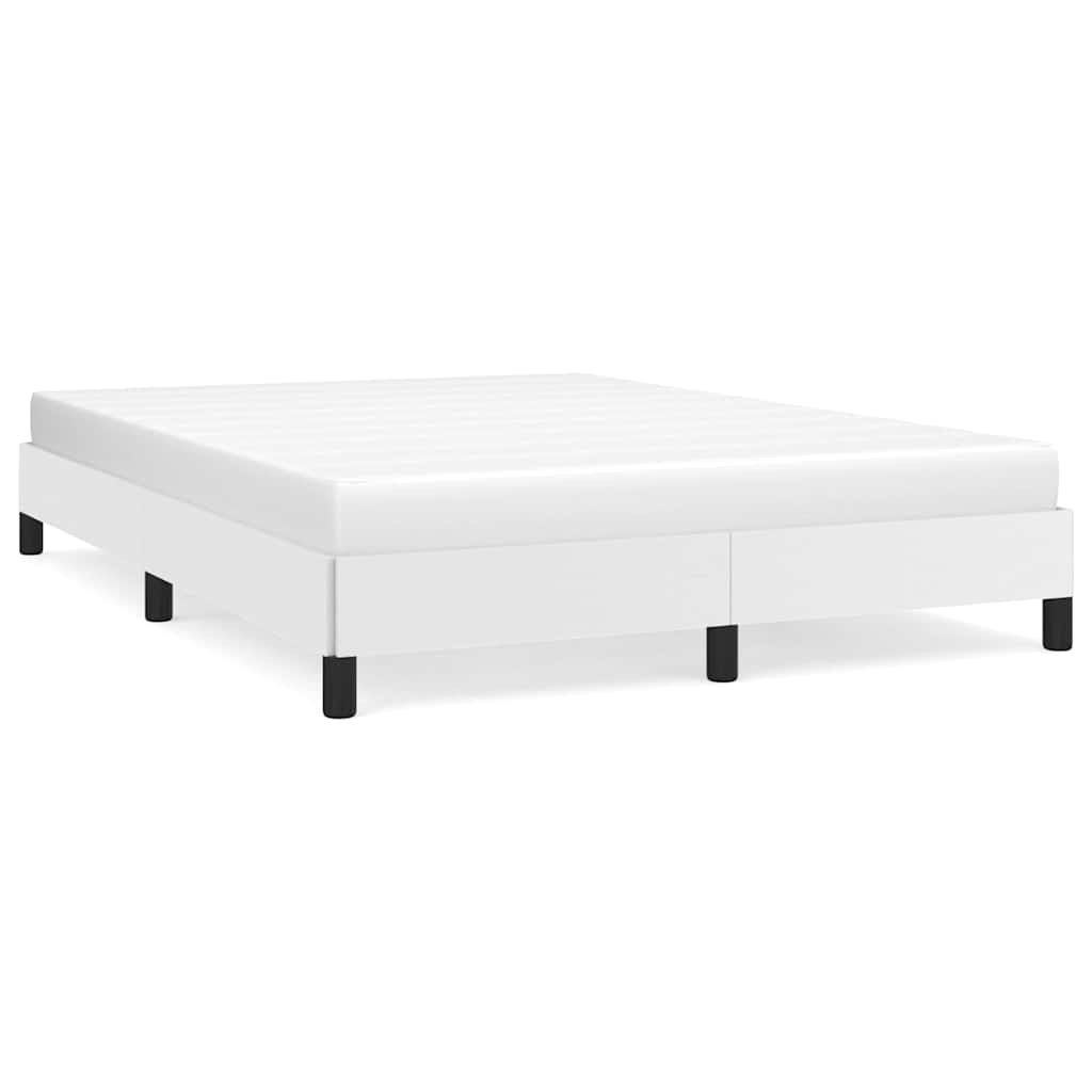 Bed Frame Without Mattress 90X190 Cm Single Faux Leather white black 5% cotton 1