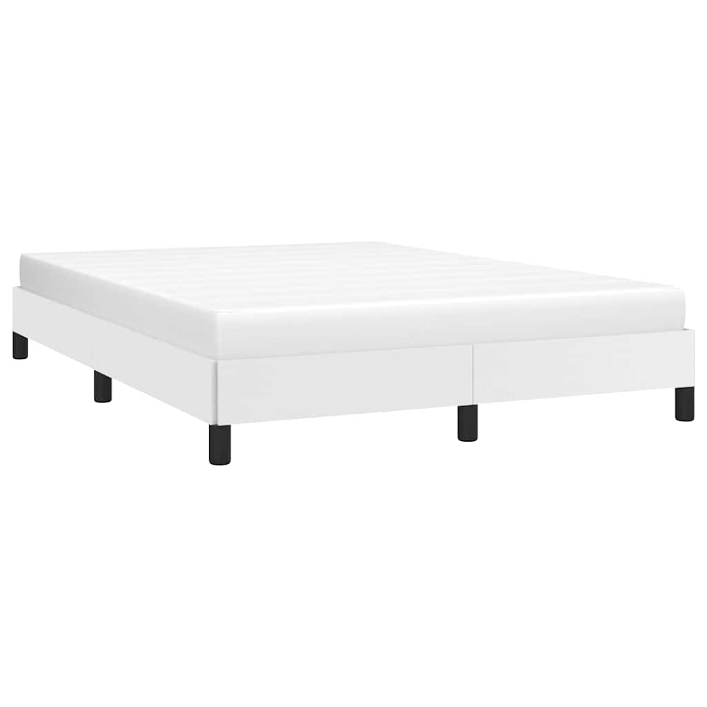 Bed Frame Without Mattress 90X190 Cm Single Faux Leather white black 5% cotton 1
