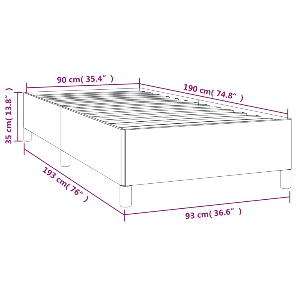 Bed Frame Without Mattress 90X190 Cm Single Single Faux Leather