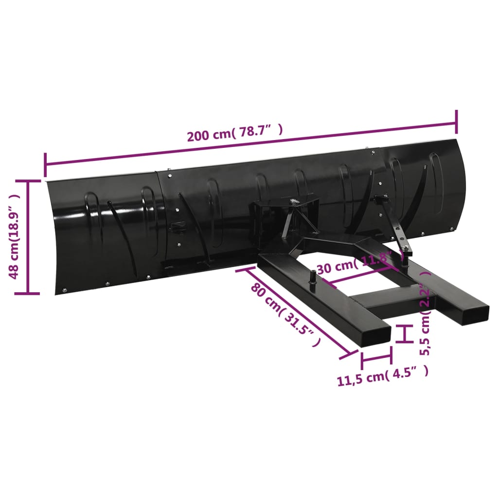 Snow Plough For Forklift Black
