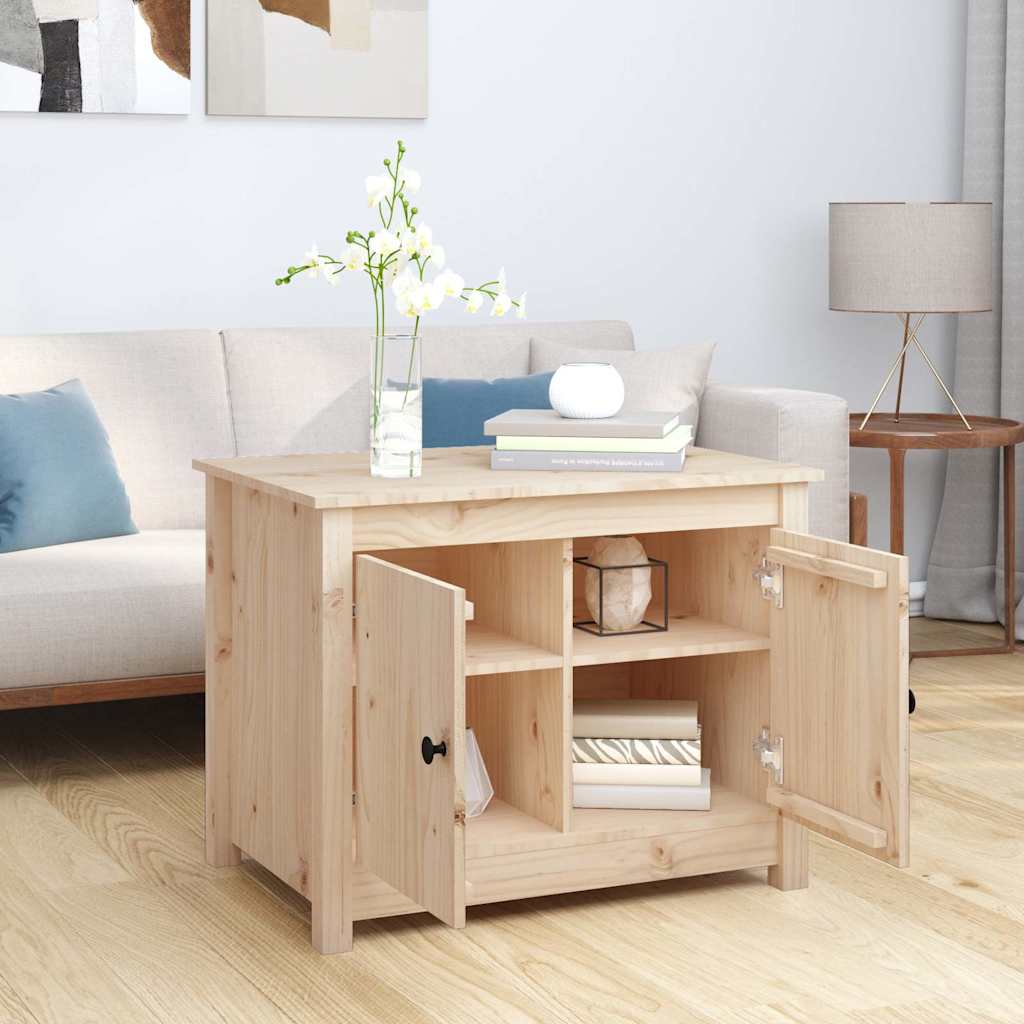 Coffee Table 71X49X55 Cm Solid Wood Pine Natural Black White Honey Brown Grey 71