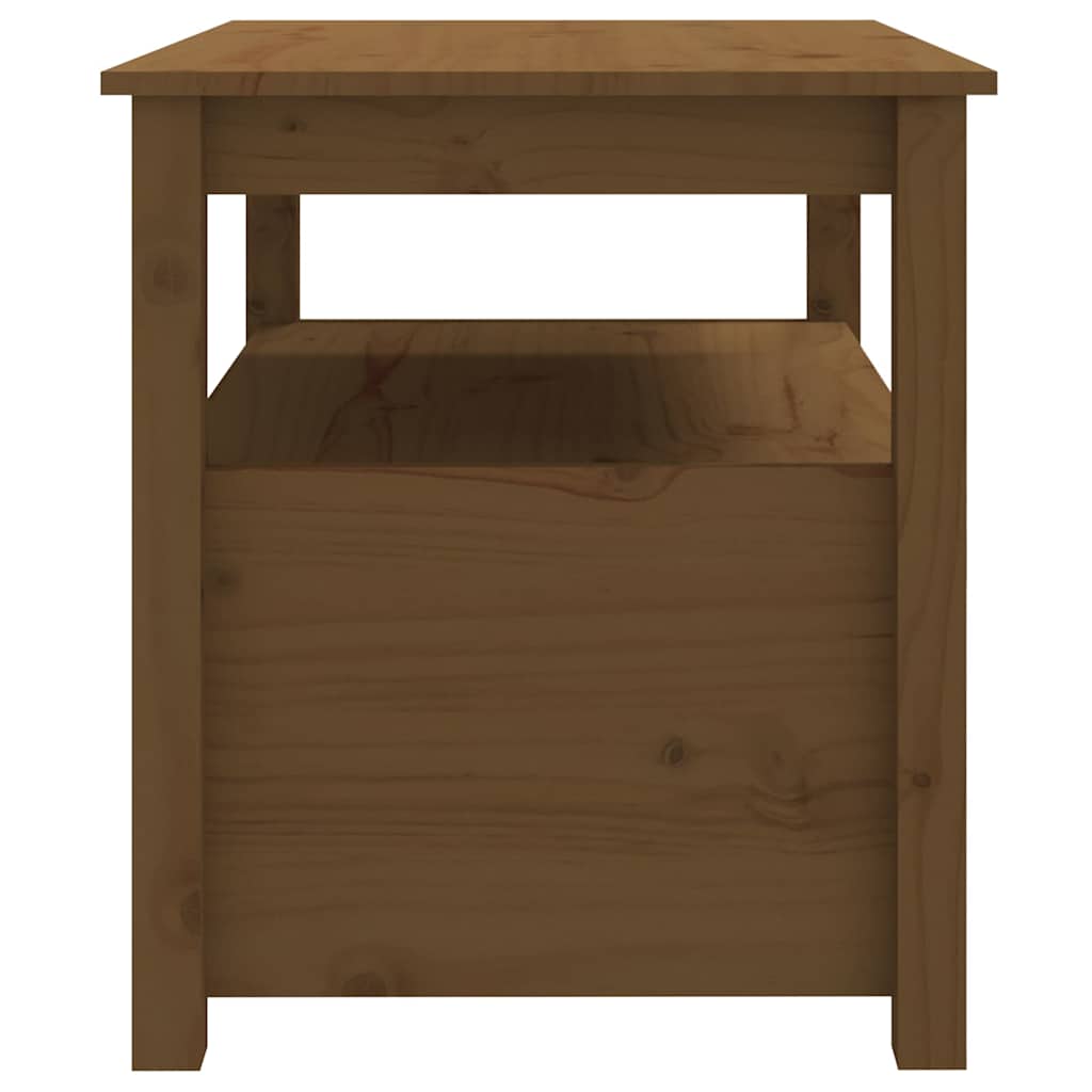 Coffee Table Pine Solid Wood 71x49x55cm Rustic Living Room Side black grey 71 cm