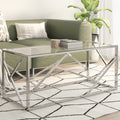 Coffee Table Stainless Steel And Tempered