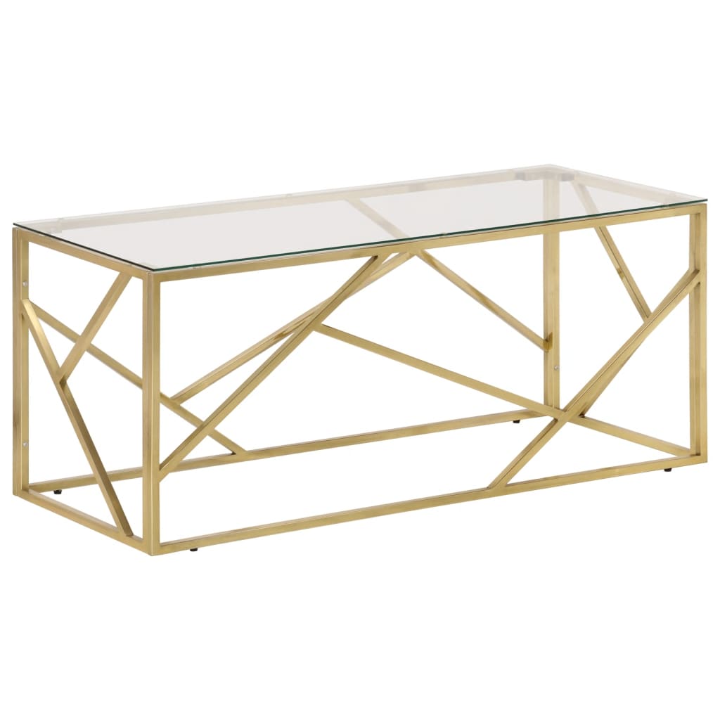 Coffee Table Stainless Steel And Tempered