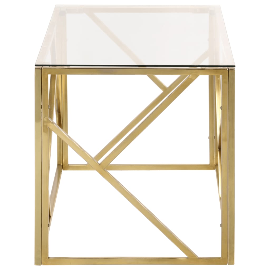 Coffee Table Stainless Steel And Tempered