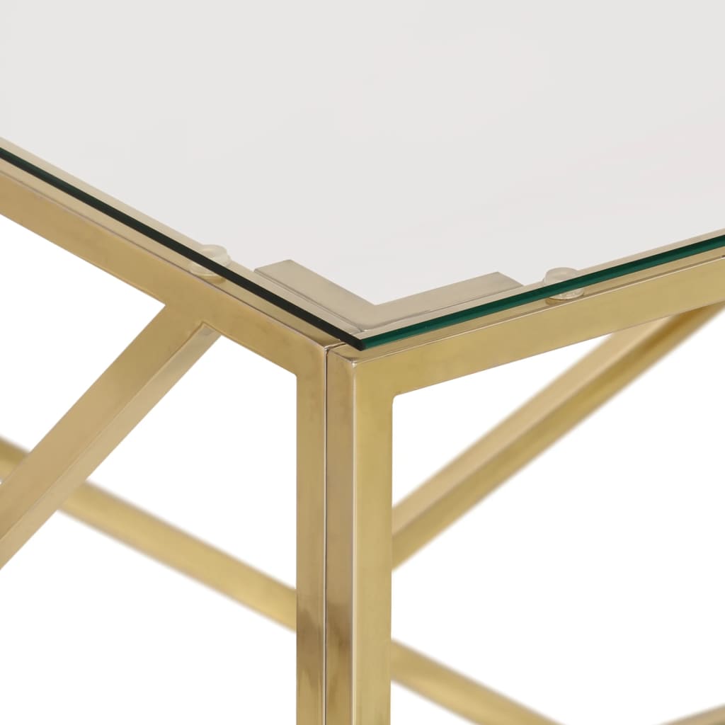 Coffee Table Stainless Steel And Tempered