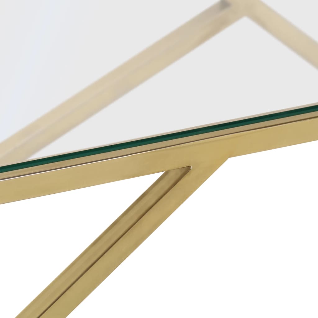 Coffee Table Stainless Steel And Tempered
