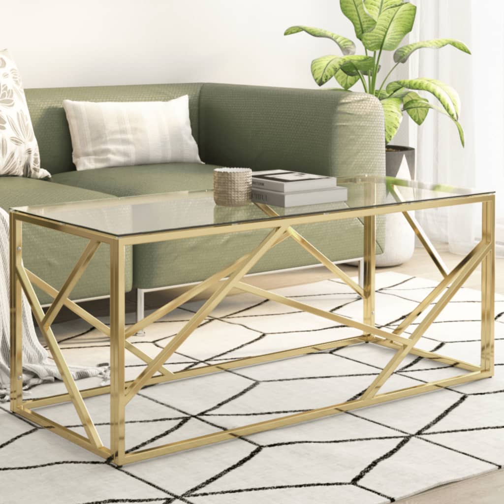 Coffee Table Stainless Steel And Tempered